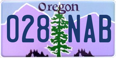 OR license plate 028NAB