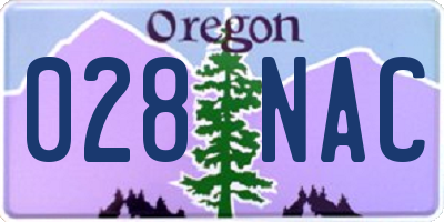OR license plate 028NAC