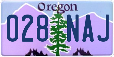 OR license plate 028NAJ