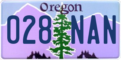 OR license plate 028NAN
