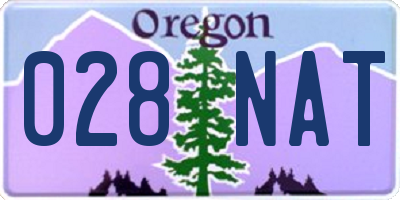 OR license plate 028NAT