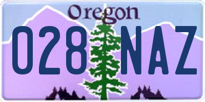 OR license plate 028NAZ