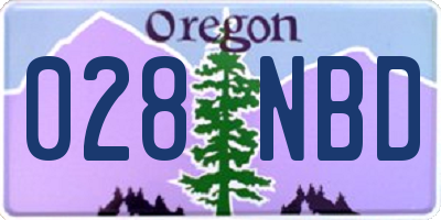 OR license plate 028NBD