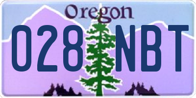 OR license plate 028NBT