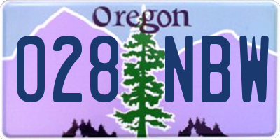 OR license plate 028NBW