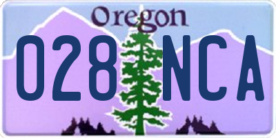 OR license plate 028NCA