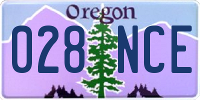 OR license plate 028NCE