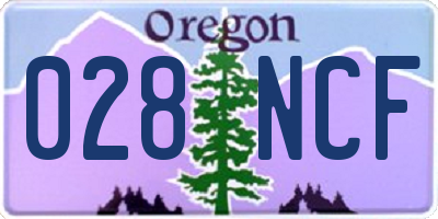 OR license plate 028NCF