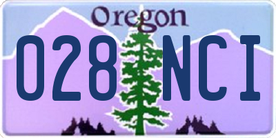 OR license plate 028NCI