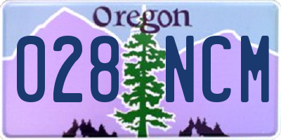 OR license plate 028NCM