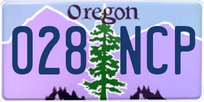 OR license plate 028NCP