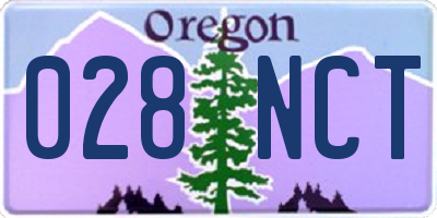 OR license plate 028NCT