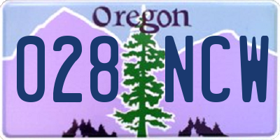 OR license plate 028NCW