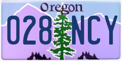 OR license plate 028NCY