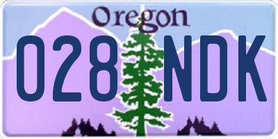 OR license plate 028NDK