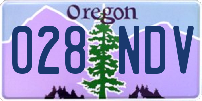 OR license plate 028NDV
