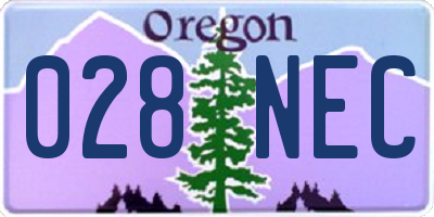 OR license plate 028NEC