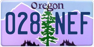 OR license plate 028NEF