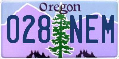 OR license plate 028NEM