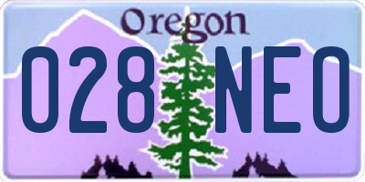 OR license plate 028NEO