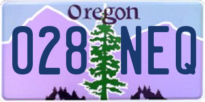 OR license plate 028NEQ