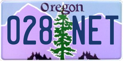 OR license plate 028NET
