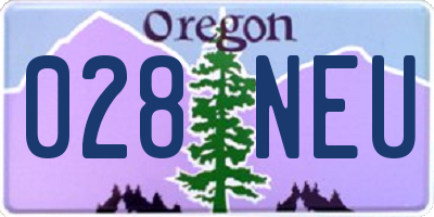 OR license plate 028NEU
