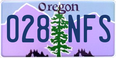 OR license plate 028NFS