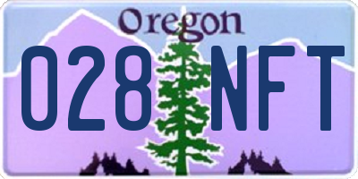 OR license plate 028NFT