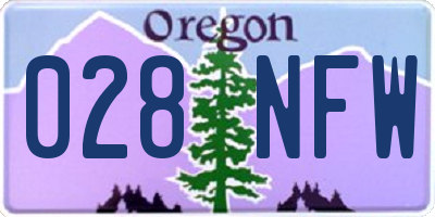 OR license plate 028NFW