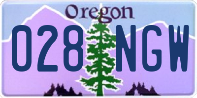 OR license plate 028NGW