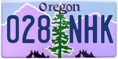 OR license plate 028NHK
