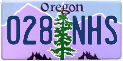 OR license plate 028NHS