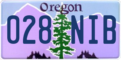 OR license plate 028NIB
