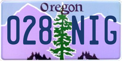 OR license plate 028NIG