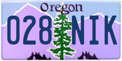 OR license plate 028NIK