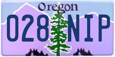 OR license plate 028NIP