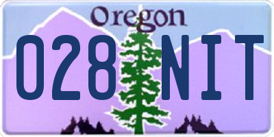 OR license plate 028NIT