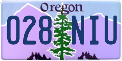 OR license plate 028NIU
