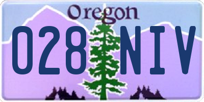 OR license plate 028NIV