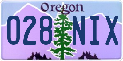 OR license plate 028NIX