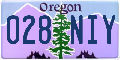 OR license plate 028NIY