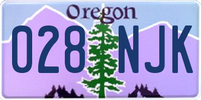 OR license plate 028NJK