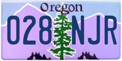 OR license plate 028NJR