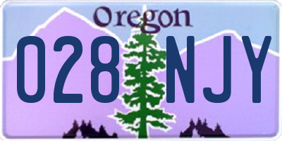 OR license plate 028NJY