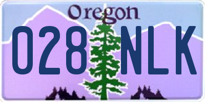 OR license plate 028NLK