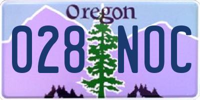 OR license plate 028NOC