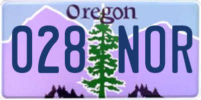 OR license plate 028NOR