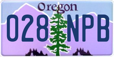 OR license plate 028NPB