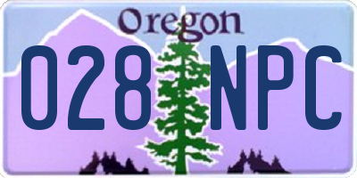 OR license plate 028NPC